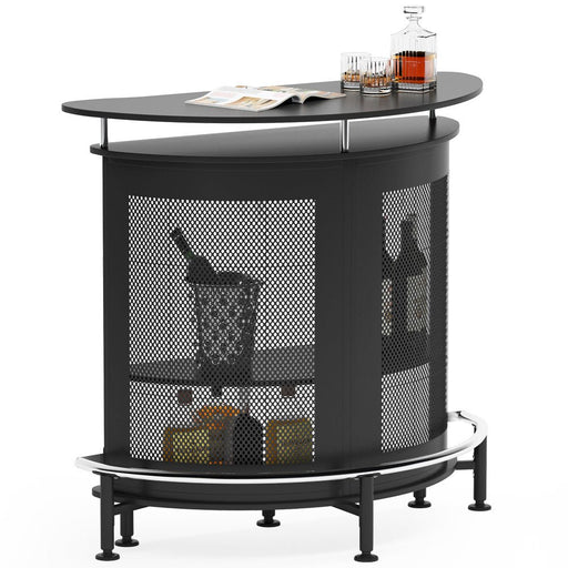 Bar Unit, 3 Tier Home Liquor Bar Table Modern Bar Cabinet Tribesigns