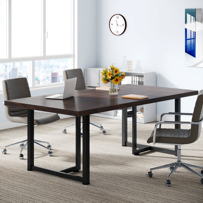 Tribesigns Conference Table, 6FT Rectangular Meeting Table Boardroom Desk Tribesigns