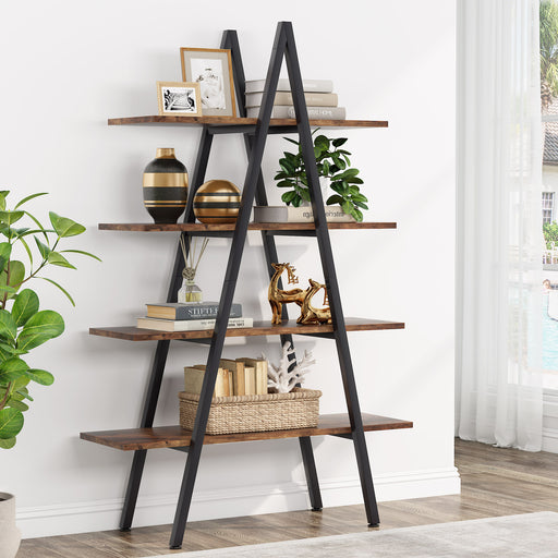 Tribesigns Bookshelf, A-Shaped Bookcase 4-Tier Ladder Display Shelves Tribesigns
