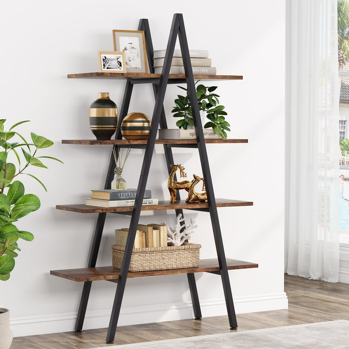 Tribesigns Bookshelf, A-Shaped Bookcase 4-Tier Ladder Display Shelves Tribesigns
