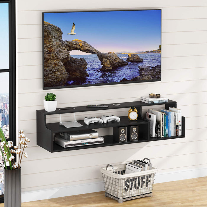 Floating TV Shelf, Modern Wall Mounted Media Console Shelf Tribesigns
