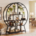65" Bookshelf, Round Etagere Bookcase with 7-Tier Storage Shelving Tribesigns