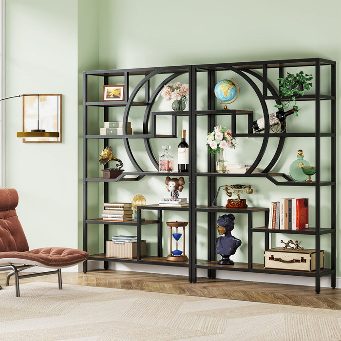 69" Tall Bookshelf, Freestanding Etagere Bookcase Open Display Shelf Tribesigns