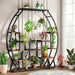 69.69" Plant Stand, Multi-Tiered Flower Plant Shelf with 8 Hanging Hooks Tribesigns