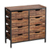 8 Drawers Chest, 38.6" Wooden Storage Dresser Industrial Drawer Organizer Cabinet Tribesigns