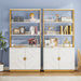 Bookshelf with Doors, 70.9" Modern Etagere Bookcase with 3 Shelves Tribesigns