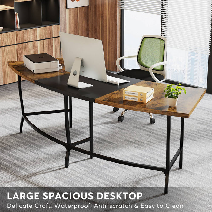 Tribesigns Computer Desk, 71" Executive Desk with Arc-Shaped Tabletop Tribesigns