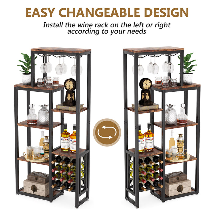Wine Rack, 5-Tier Freestanding Wine Display Shelf Tribesigns
