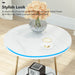 Faux Marble End Table, 2 Tier Round Sofa Bedside Table with Shelves Tribesigns