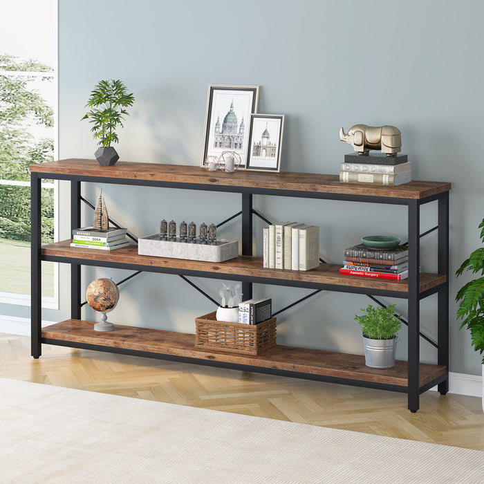70.9" Console Table, 3-Tier Sofa Table with Metal Frame Tribesigns