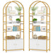 4-Tier Bookshelf with Cabinet, 75.9" Tall Etagere Bookcase with Door Tribesigns