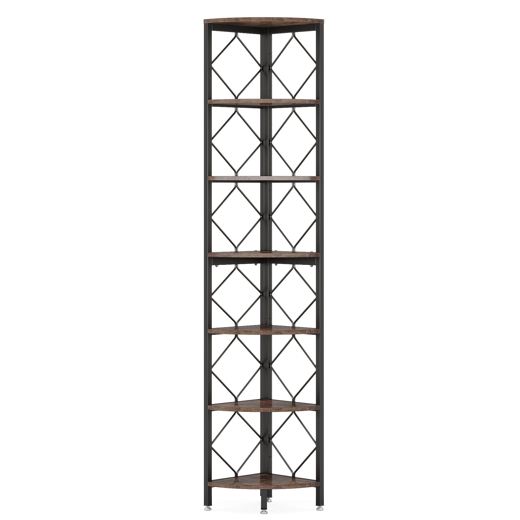 7-Tier Corner Shelf Narrow Bookcase - Thumbnail 5