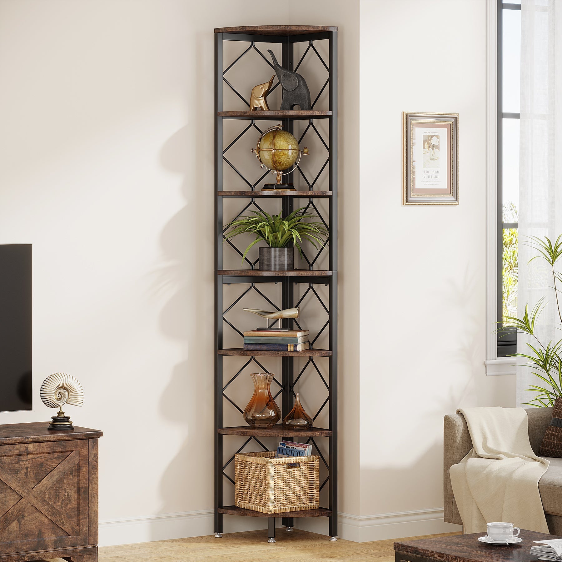 Tribesigns 7-Tier Corner Shelf 78.7” Corner Bookcase