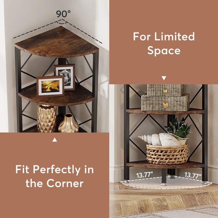 7-Tier Corner Shelf, 78.7” Corner Bookcase Slim Corner Storage Rack Tribesigns