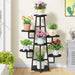 7-Tier Plant Stand, 43.3" Plant Pots Holder Rack Flower Stand Tribesigns
