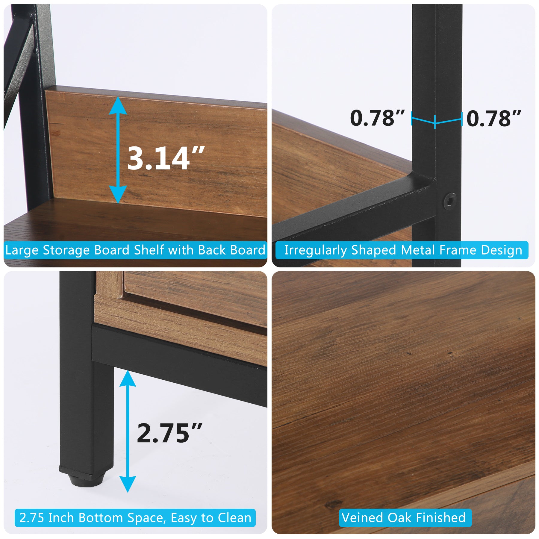 Tribesigns Bookshelf, 70.86" Industrial 5-Tier Bookcase with 2 Drawers Tribesigns