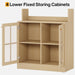 70.8" Bookcase Bookshelf Cabinet with Tempering Glass Doors Tribesigns