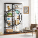 70.8" Tall Bookshelf, 10 Shelves Etagere Bookcase with Circle Design Tribesigns