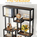 70.9" Bookshelf, Industrial Bookcase Etagere with Open Shelves Tribesigns