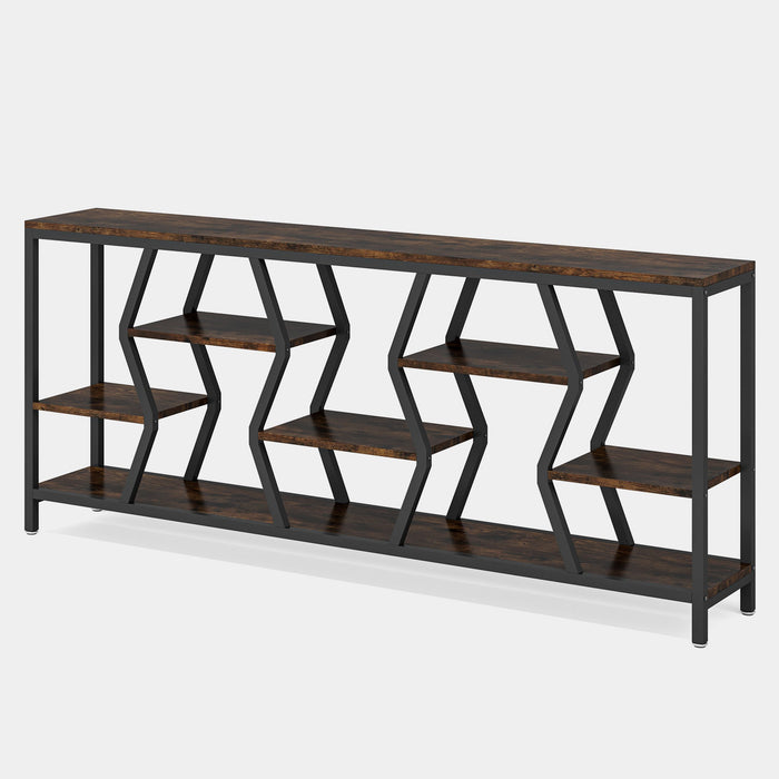 70.9" Console Table Industrial Sofa Table with Storage Shelves Tribesigns