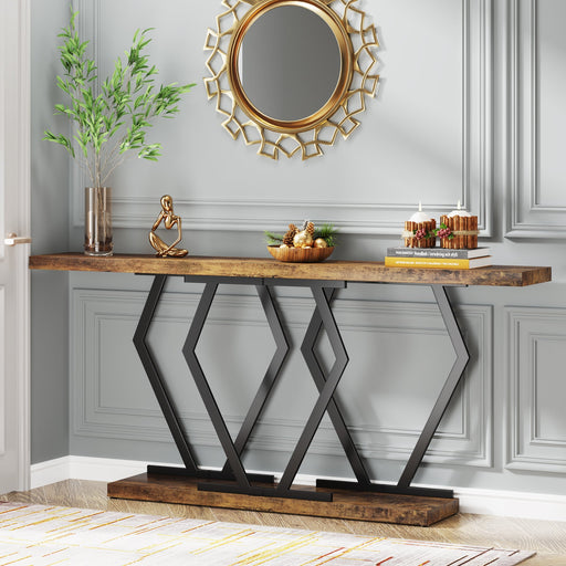70.9" Console Table, Modern Sofa Table with Faux Marble Tabletop Tribesigns