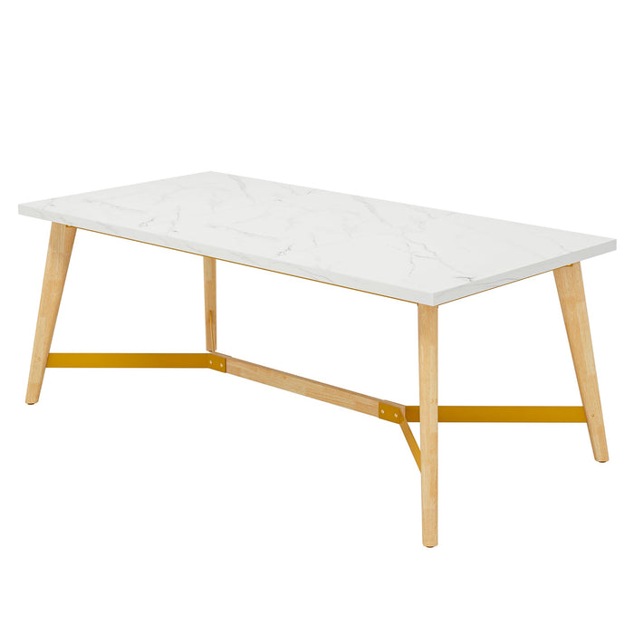 70.9" Dining Table for 6-8 People, Modern Kitchen Table with Solid Wood Legs Tribesigns
