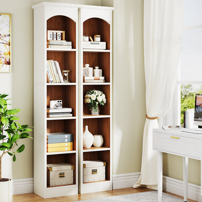 70.9" Narrow Bookcase, 5-Tier Cube Bookshelf Display Rack with Storage Tribesigns