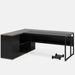 71 inch Executive Desk, L-Shaped Computer Desk with Storage Cabinet Tribesigns