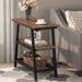 Tribesigns End Table, 3-Tier Vintage Bed Side Table Night Stand