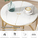End Table, Modern Round Sofa Side Table with Faux Marble Top Tribesigns