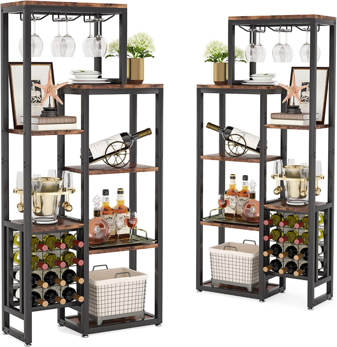 Wine Rack, 5-Tier Freestanding Wine Display Shelf Tribesigns