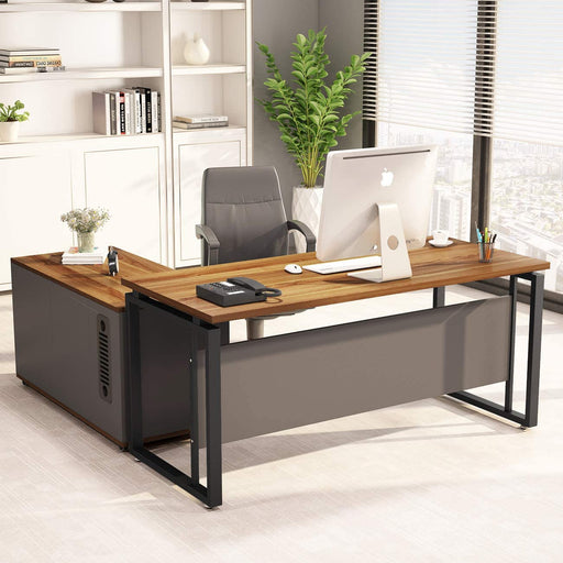 Tribesigns L-Shaped Desk, 55" Executive Desk with 39" File Cabinet Tribesigns
