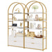74.8” Bookshelf Etagere Bookcases with 2 Drawers & 4-Tier Shelves Tribesigns
