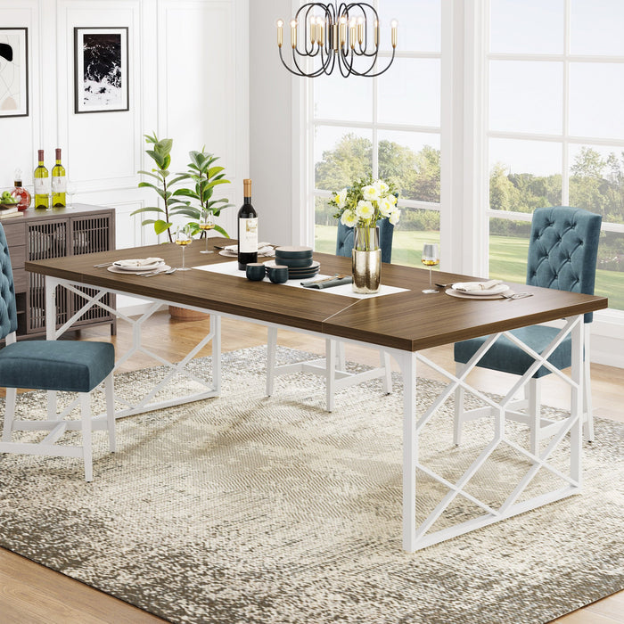 74.8" Dining Table, Large Kitchen Table with Metal Frame for 6-8 Tribesigns