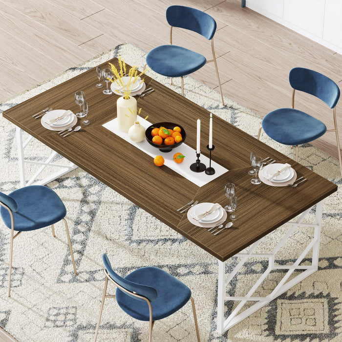 74.8" Dining Table, Large Kitchen Table with Metal Frame for 6-8 Tribesigns