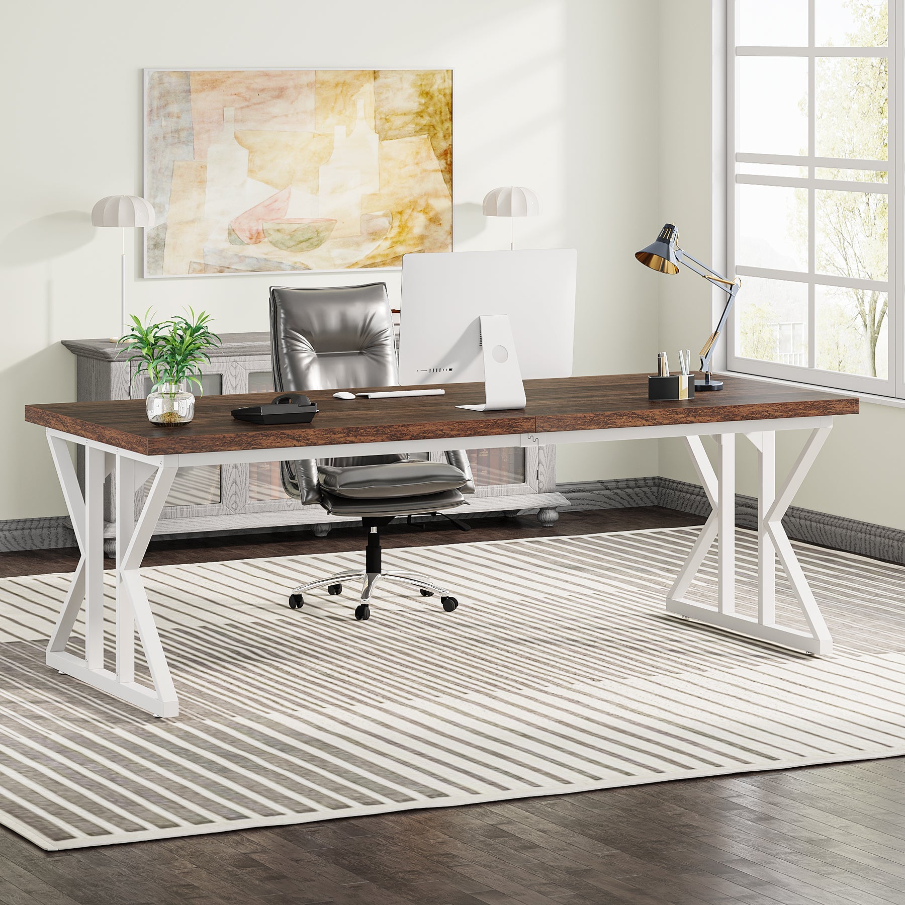 Two sided online desk home office