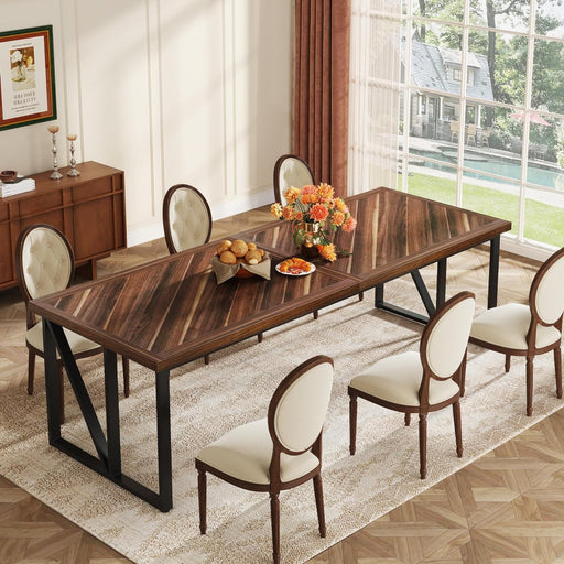 78.74" Dining Table, Rectangular Kitchen Table for 8-10 People Tribesigns