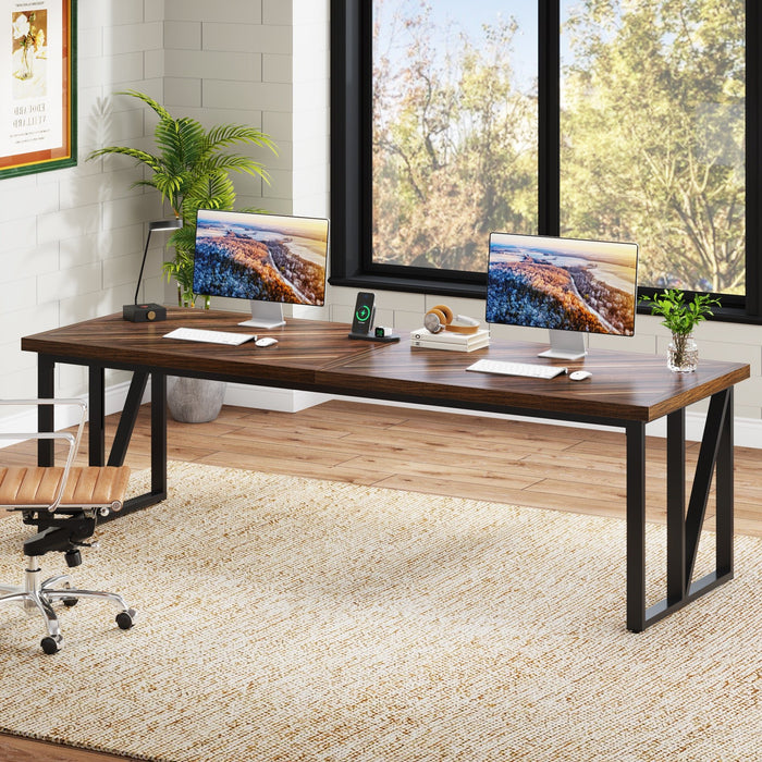 78.74" Two Person Desk, Large Double Computer Desk for Home Office Tribesigns