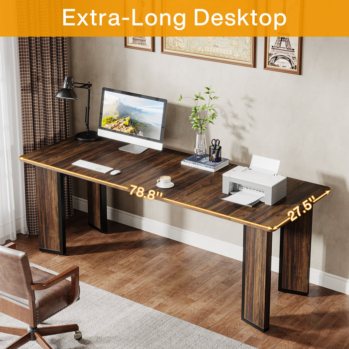 78.8" Computer Executive Desk, Large Home Office Desk for 2 Person Tribesigns