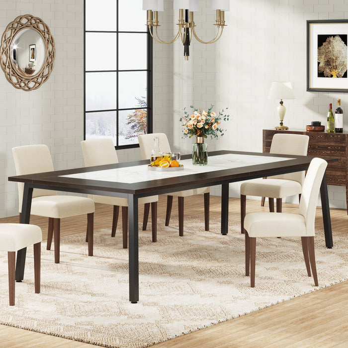 79-Inch Dining Table for 8-10 People, Modern Kitchen Dinner Table Tribesigns