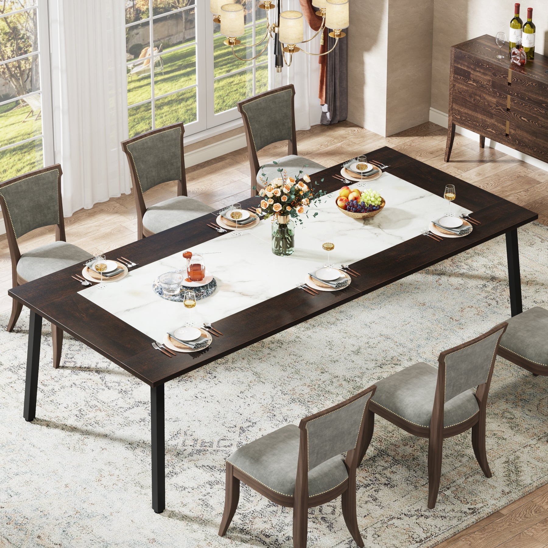 Tribesigns 79" Dining Table Kitchen Dinner Table for 8-10 People