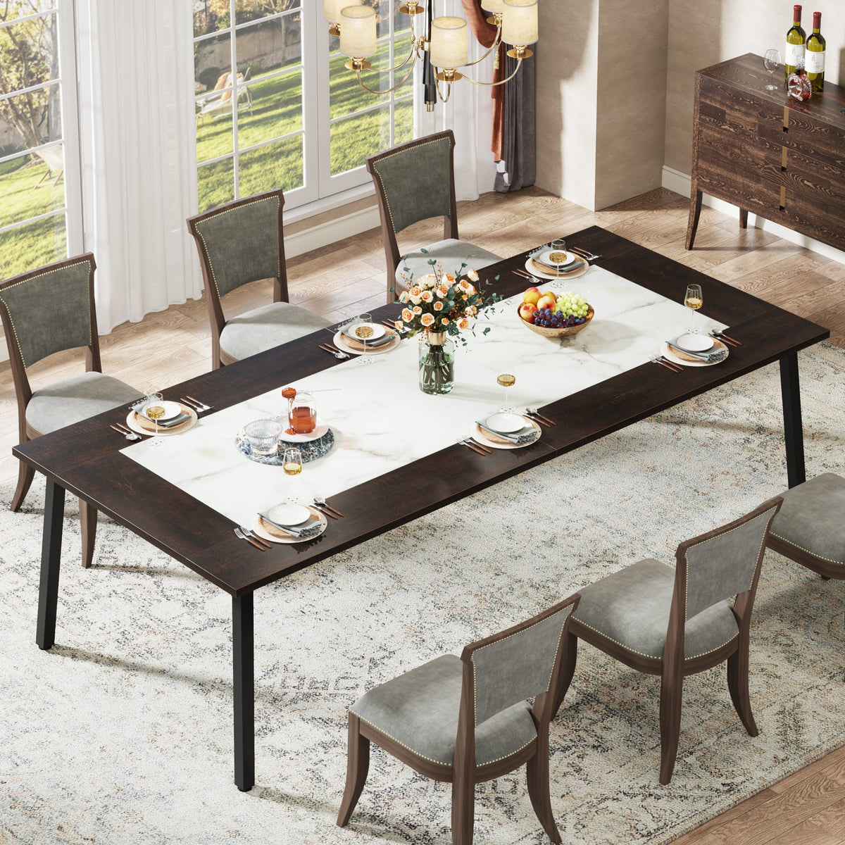 Tribesigns 79" Dining Table Kitchen Dinner Table for 8-10 People