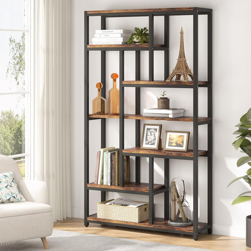 79" Tall Bookshelf, 7-Tier Bookcase Open Display Shelves Tribesigns