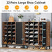 Tribesigns Industrial Shoe Cabinet, 6-Tier Shoe Rack with Doors & 23 Cubbies