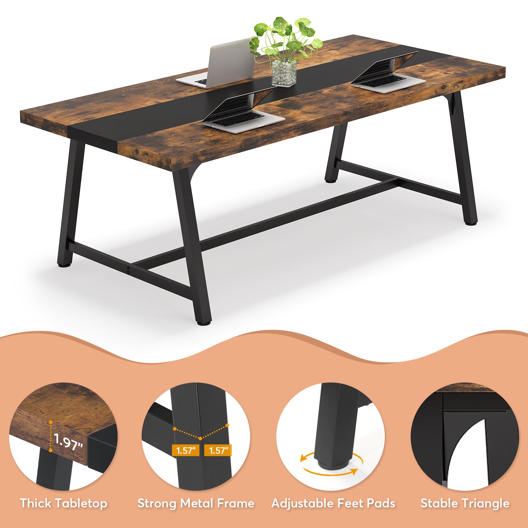 Tribesigns 6FT Conference Table, 70.8