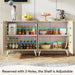 Sideboard Buffet, 59" Wood Storage Cabinet with Door & Adjustable Shelves Tribesigns