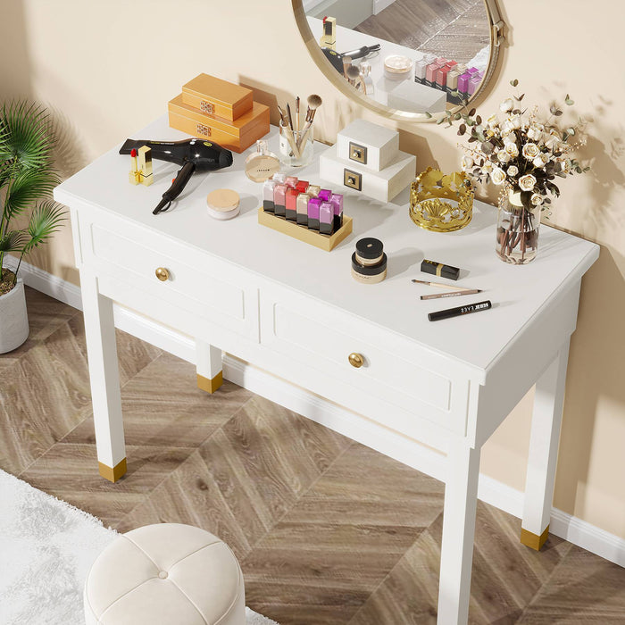 43.3" Makeup Vanity Dressing Table with 2 Drawers(Without Mirror & Stool ) Tribesigns