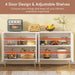 Sideboard Buffet, 63" Modern Kitchen Accent Cabinet with 4 Doors Tribesigns