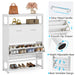 Tribesigns Shoe Cabinet, Tipping Bucket Shoe Storage Rack with Open Shelves Tribesigns
