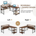 Tribesigns L-Shaped Desk, Reversible Corner Desk with Shelves & Monitor Stand Tribesigns